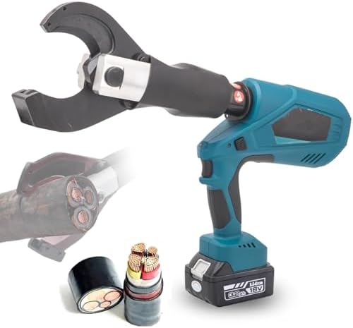 Battery Operated Hydraulic Cable Cutter - Electric Wire Tool Kit for 85/105/120mm Copper/Aluminum Cables with LED Display & 18V Battery - Heavy Duty Cable Cutting Solution