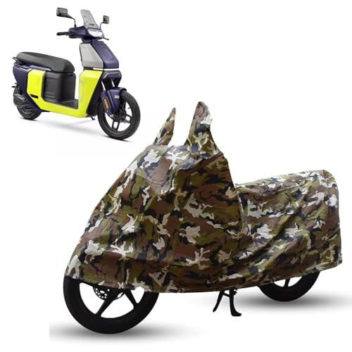 Image of Sulfar Bike Cover for TVS Orbiter (EV) | Waterproof, Dustproof & UV Protected | All Weather Two Wheeler Cover (Army Green) New 2026 Variants