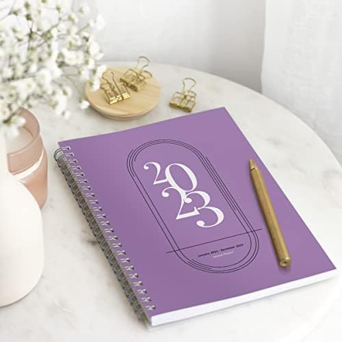 Rileys 2023 Weekly Planner - Annual Weekly & Monthly Agenda Planner, Jan - Dec 2023, Flexible Cover, Notes Pages, Twin-Wire Binding (20 x 15 cm, Violet)