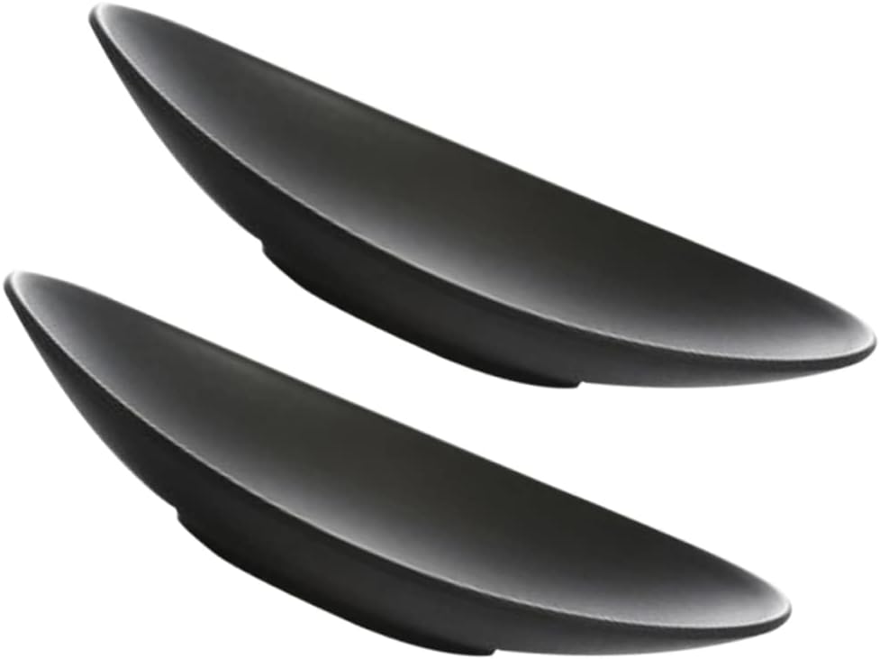 Set de 2 platos sushi melamina negros 18x10cm