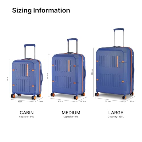 Image of uppercase Hexa Small Solid Trolley Bag with TSA Lock, Durable for Travel, RCS Certified for Sustainability, Anti-Theft Zippers and Double Wheels, Suitcase for Men & Women