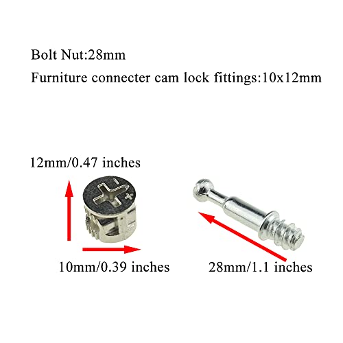 Hahiyo Furniture Connector Cam Lock Fittings Dowel Flat Back Fastener