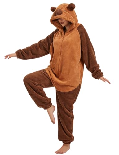 chuangminghangqi Pyjama Combinaison Animal Adulte Unisexe Costume Onesie Sleepwear Jumpsuit Vêtement Nuit Capuche Grenouillère Chaud Douce Party Fête...