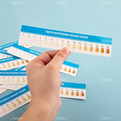 Image of AUEAR, 20 Pack Teeth Shade Guide Whitening Chart Tooth Color Cards White