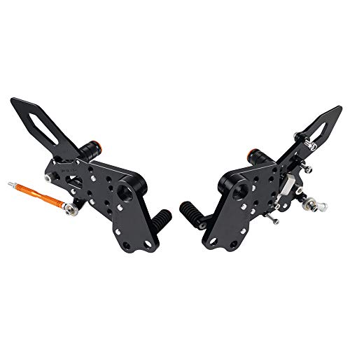Nicecnc Black Motorcycle Left Right Adjustable Rearset Foot Pegs Rear Set Footrests Compatible With Ktm Duke 390/125/200/250 2018 2019 2020 2021 #TOP7