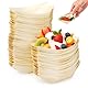 STOUUMOW 100 Stück Fingerfood Einweggeschirr Snackschale Einweg Schüssel Schalen Currywurst Schale Holzschale Schiffchen Biologisch Abbaubar für Pommes Chips Snacks Dessert Salat Party