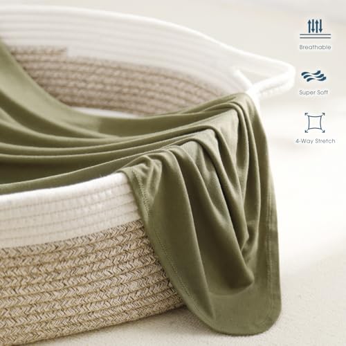 Image of GRSSDER Newborn Swaddle Blanket, Ultra Soft Jersey Receiving Blanket with Matching Headband and Beanie Set 33x44 inch, Stretchy Baby Neutral Swaddle Wrap for Girls and Boys