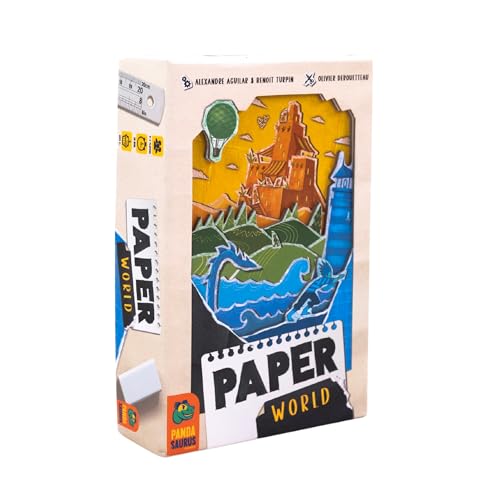 Paper World Card Game - Card Drafting & Landscape Building Strategy Game, Family-Friendly Puzzle for Kids & Adults, Ages 8+, 2-4 Players, 15 Minute Playtime by Pandasaurus Games - Used condition - US$14.51
