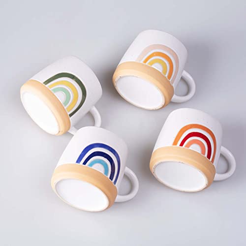 Cutiset 13 Ounce Rainbow Ceramic Coffee Mugs, Unique Glazed Microwave Safe And Oven Safe Coffee Mug,For Tea, Coffee And Hot Chocolate,Set Of 4 #TOP2