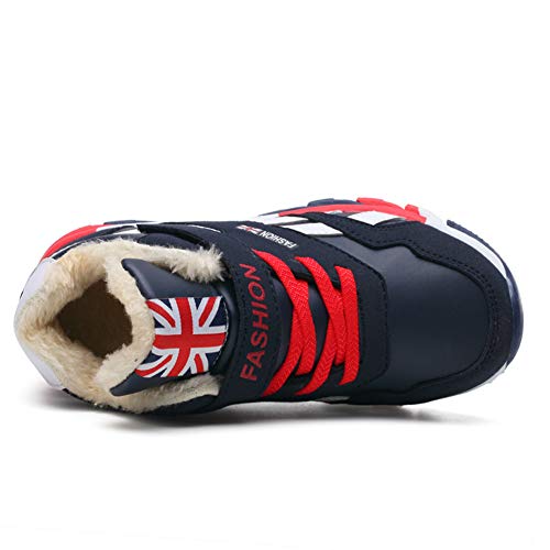 Childrens Waterproof Boots Boys and Girls Faux Fur Ankle Booties Unisex Kids Traines High Top Basketball Shoes2