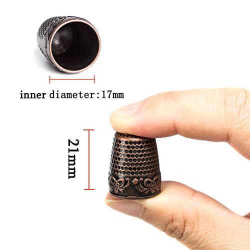 image for ZESION 4Pcs Sewing Thimbles, Metal Thimbles for Hand Sewing Finger Pro