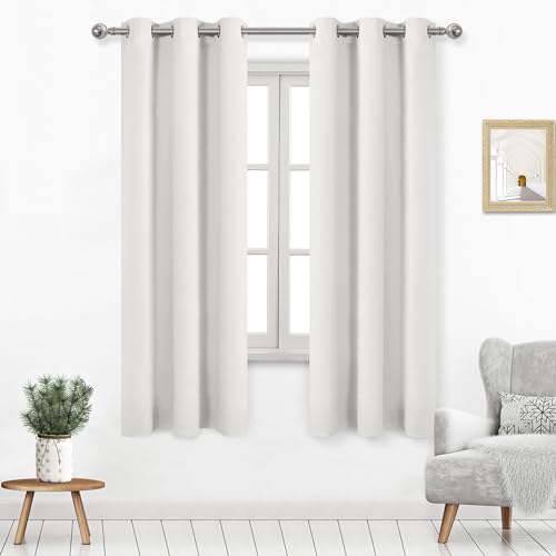 Image of DWCN Blackout Curtains for Bedroom Living Room 42 x 63 Inch 2 Panels Ivory