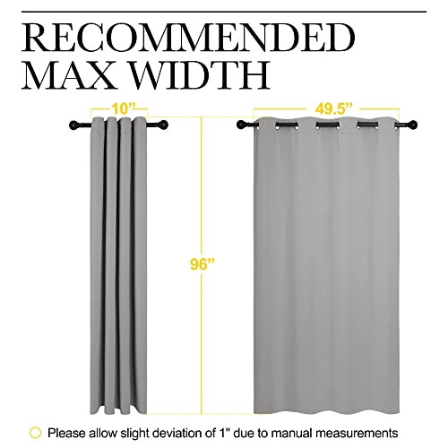 Image of NICETOWN Silver Grey Room Darkening Curtain Panels 96 inch Long for RV, Play Room, Studio, Heat Block Out and Keep Warm Drapes Window Treatment Drapes for Doorway Entryway Patio (55 inch Width, 2 Panels)