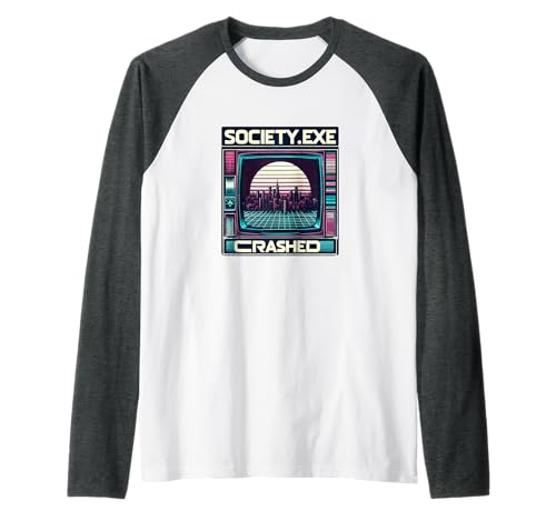 Society.Exe Crashed Computer Tech Simulation Raglan Tee
