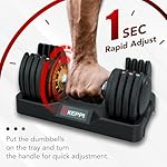 Keppi Adjustable Dumbbells Set, 25lb/55lb Dumbbells with Anti-Slip Metal Handle for Exercise & Fitness Fast Adjust Weight for Full Body Workout Fitness - Image 3