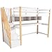 Gegtuon Etagenbett Bett 90x200 mit Tisch für Kinder, Kinderbett mit Stauraum Treppe & Regal, Hochbett Hausbett Bettgestell mit Lattenrost & Rausfallschutz für Kinderzimmer, ohne Matratze, Weiß&Natur