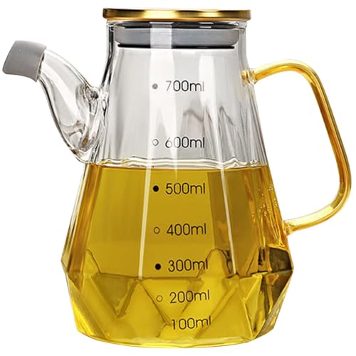 OSALADI Glass Oil Cruet Transparent Sauce Bottle for Soy Sauce Vinegar and Liquid Seasonings 6.10 in Kitchen Oil Pourer for Cooking and Table Use 1 Jar
