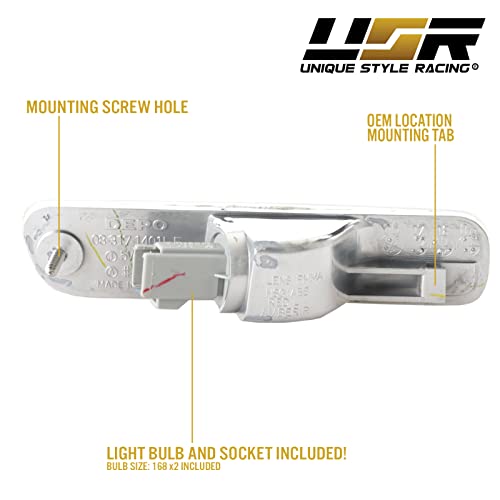 USR DEPO Rear Bumper Side Marker Lights (Left + Right) Compatible with 1994-1997 Honda Accord / 1992-1996 Honda Prelude / 1998-2002 Accord 2D Coupe Sidemarkers Lamps (White Out Crystal Clear) by USR UNIQUE STYLE RACING - Image 8