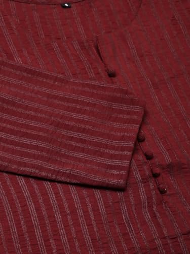 Image of Hritika Women's Cotton Blend Jacquard Woven Kurta with Palazzo Set HRKB0048