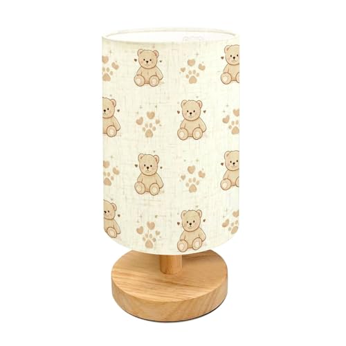 RAINFALLARING Table Lamp for Bedroom Teddy Bear Pattern Cartoon Style