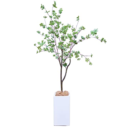 ドウダンツツジ 160p 人工観葉植物 フェイクグリーン 観葉植物 造花 光触媒 鉢付 軽量セメント ファイバーセメント フェイク グリーン インテリア おしゃれ お祝い 消臭 DZ112 (ホワイト)