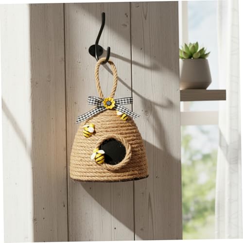 Beehive Decor, Natural Rope Woven Honeycomb with Bee & Bow, Farmhouse Decor for Kitchen, Living Room, Party, Décorations de fête