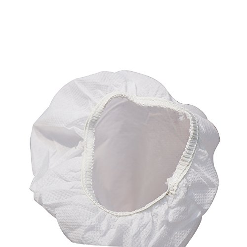 Raygard Light Duty White Disposable Coveralls with Hood Polypropylene PP Suit Elastic Cuffs Front Zipper Closure for Spray Painting Surgical Cleaning Work(X-Large) - Thumbnail 3