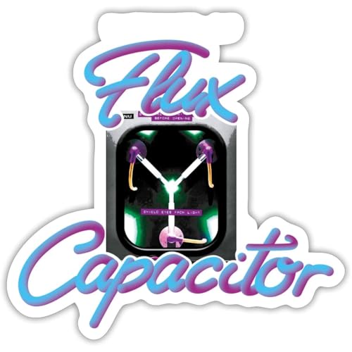 Image of Spreadshirt Back to The Future Flux Capacitor Sticker Size S (10 x 10 cm), 10 x 10 cm, White Matte