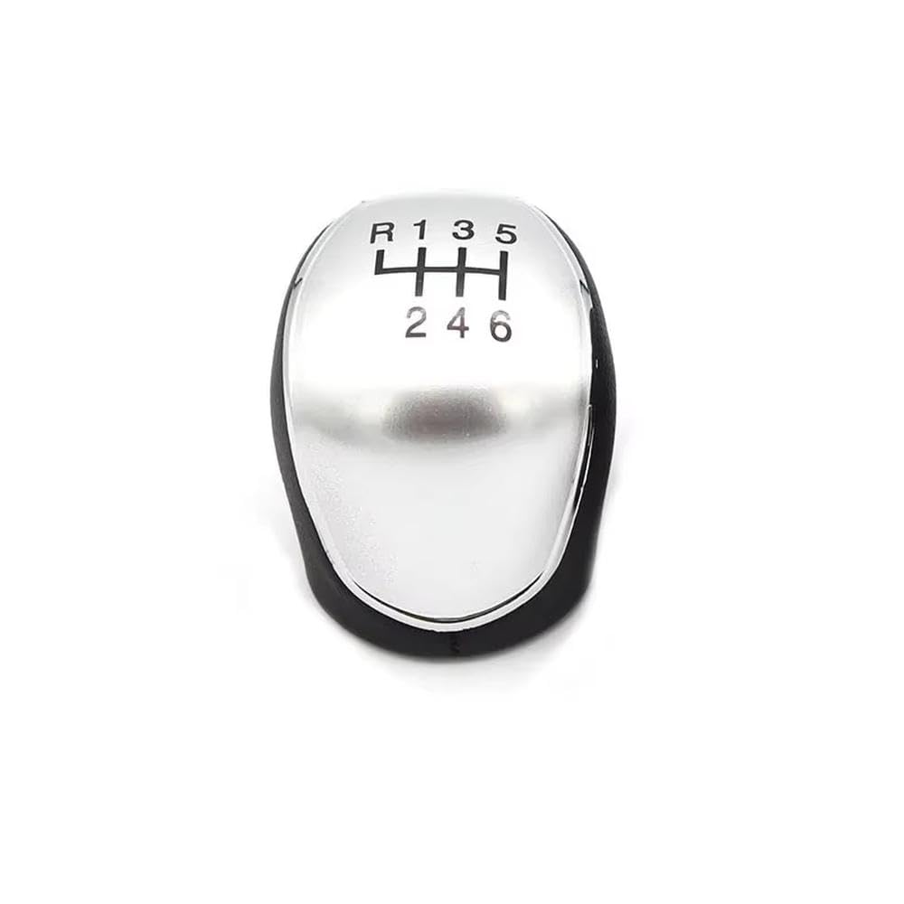 POANBCGY Auto Parts Leather Gear Shift Knob for Focus for S-Max for C-Max for Kuga for Galaxy for Mondeo 4 Mk4 for Transit for Tourneo for Connect(6-Speed Silver)