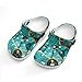 Boy's Fashion Beach Pool Slippers Toddler Sandals for Stylish Water Play, Turquoise Luxury Texture Gold Glitters Marble