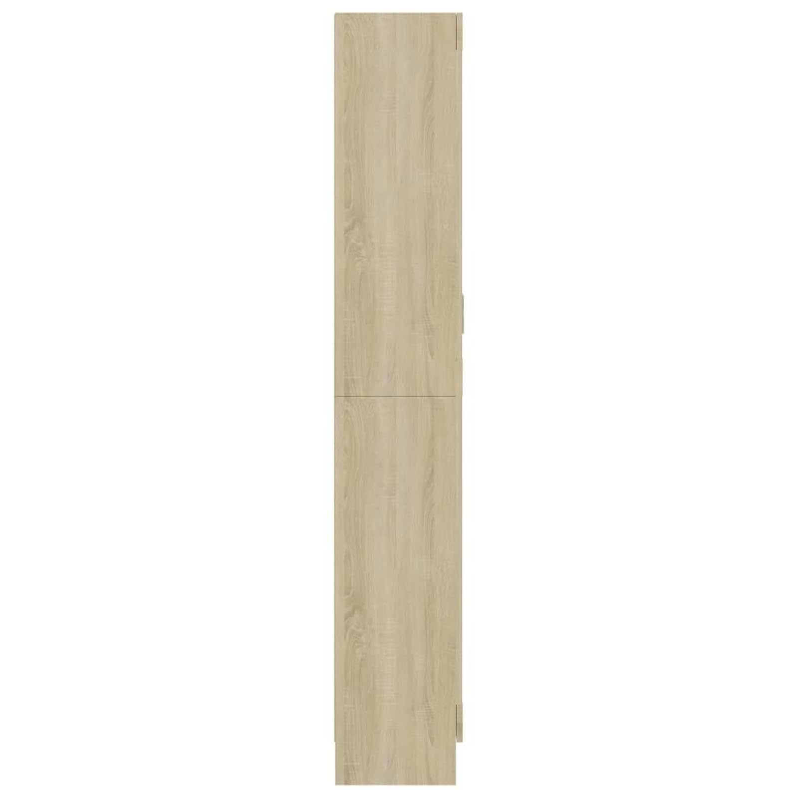 Vitrinenschrank Sonoma-Eiche 82,5x30,5x185,5 cm Holzwerkstoff BüCherschrank Mit TüRen Wohnzimmer Vitrinenschrank Vitrine