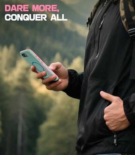 Coque iPhone 16e bicolore vert rose MobNano DBM legere