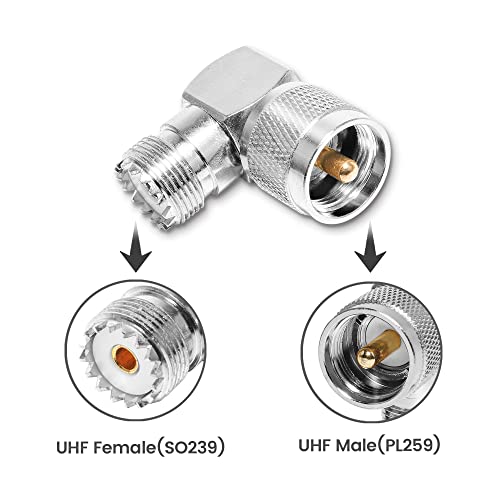 Anina Adaptador Antena UHF Macho PL259 a Hembra SO239 Ángulo miniatura 4