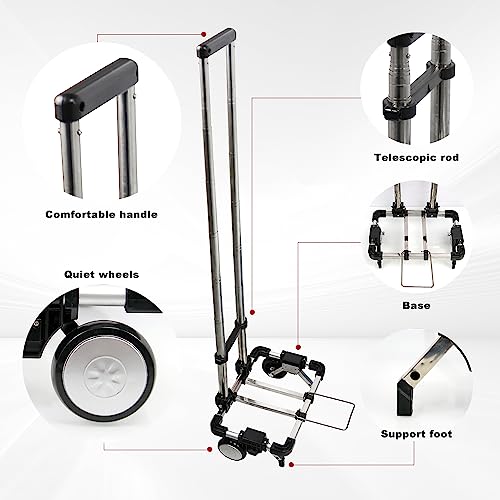 Cnqlis Folding Hand Truck,Portable Carrying Cart, Compact, Mini Lightweight For Travel/Auto/Moving/Office Use,12In.hx9In.w Fits Most Backpacks- 55Lbs Lightweight Hand Truck #TOP2