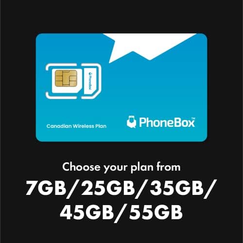 PhoneBox Canada Prepaid SIM Card | Choose from 7GB, 25GB, 35GB, 45GB or 55GB | No Contracts