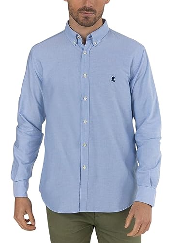 Camisa El Pulpo Oxford Lisa Azul para Hombre S