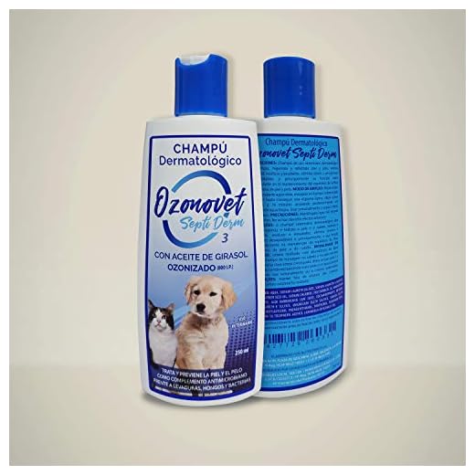 Ozonovet Septiderm CHAMPU actúa en Dermatitis con Problemas de infecciones por levaduras, Hongos y bacterias además de afecciones de hipersensibilidad, alergia, atopia y Dermatitis seborreica.