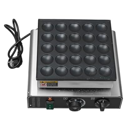 850 W Mini-Pfannkuchenbäcker, 25-Loch-elektrische Kommerzielle Pfannkuchenmaschine, Antihaftbeschichtetes Waffeleisen mit Einer Temperatur von 50 Bis 300 °C für (EU-Stecker 220 V)