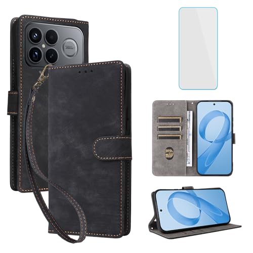 Étui en cuir pour Xiaomi Poco F8 Ultra 5G protection premium à rabat noir