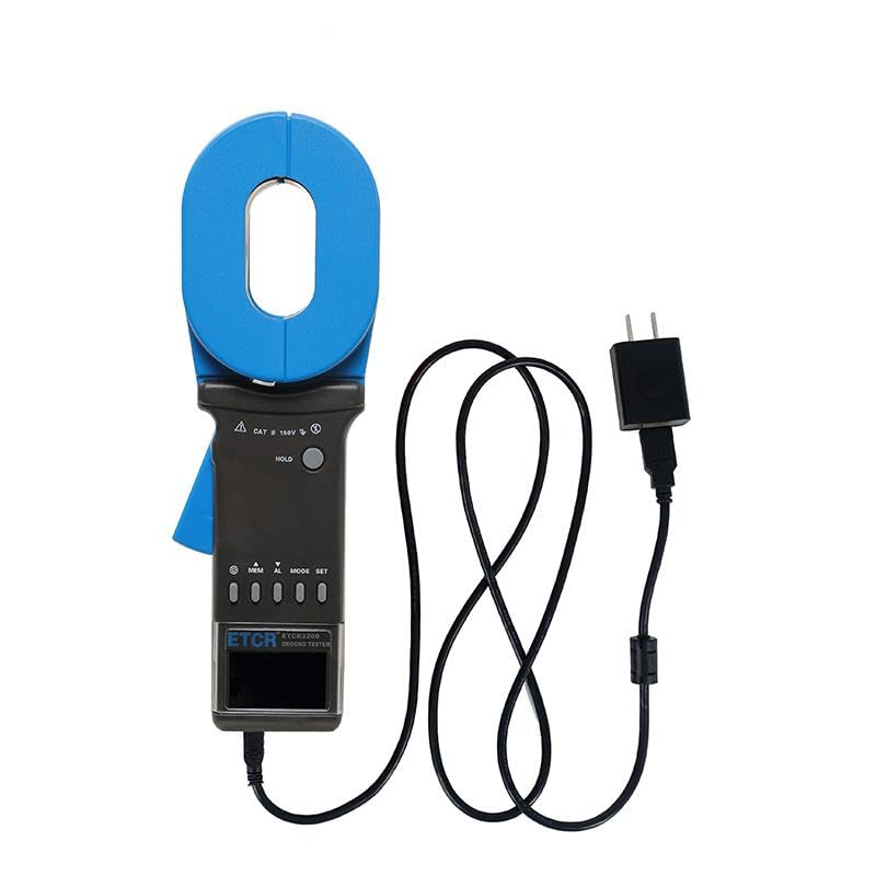 ET2200 Ground Resistance Meter Earth Resistance Tester Clamp Earth Resistance Measurement 0.010Ω~1500Ω 0.000mA~40.0A Double Insulation