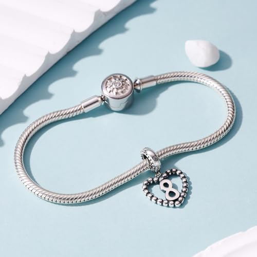 Image of 925 Sterling Silver Number Charm fits Pandora, Gift for Women
