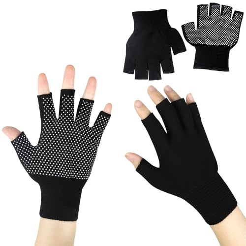 Winter Touchscreen Gloves for Women and Men, Anti-Slip Light Weight Half-Finger Gloves for Hiking, Warm Glove Cycling Driving, Cold Weather, Running, Outdoor Sports, Daily Work(5 fingers-2 Pairs)