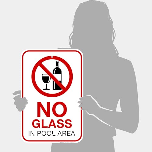 Señal Área de Piscina Sin Vidrio 12x18 pulgadas miniatura 4