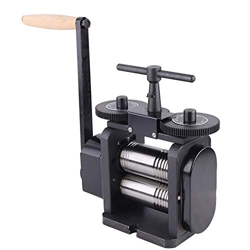 Manual Combination Rolling Mill Machine Jewelry Press Tabletting Jewelry DIY Tool Jewelry Repair Machine For Metal Sheet Wire Rolling (110mm, Black)