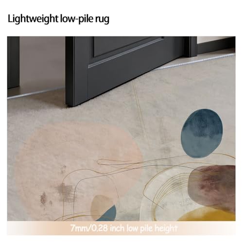 Tapis abstrait blanc cassé haut de gamme lavable 60x180 cm - 8