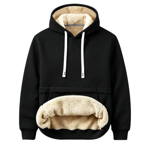Mens Sherpa Lined Hoodie Sweatshirt Winter Warm Long Sleeve Fleece Pullover - image 7