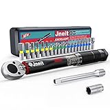 Jneit トルクレンチ 自転車用 差込角 (1/4 インチ) 2~24 Nm プリセット型 ビットレンチセット ブラック