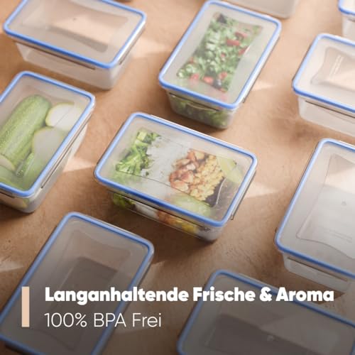 Foto von Classbach® Frischhaltedosen mit Deckel | 5er Set | 100% dicht | Meal Prep Boxen | für Mikrowelle Spülmaschine Gefrierfach geeignet | Lunchbox | Dosen Meal Prep stapelbar | Gefrierdosen | C-FHD 4007 K
