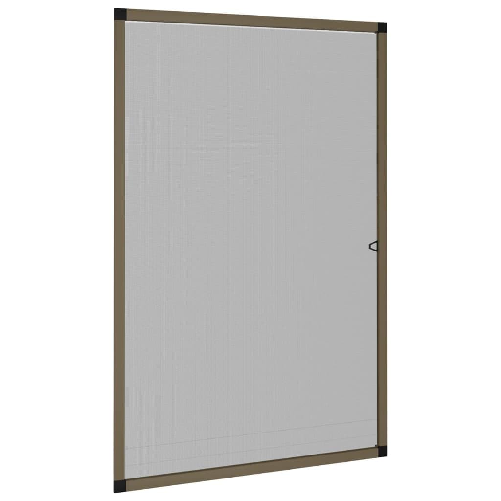 Fliegengitter für Fenster mit Aluminiumrahmen 90x120 cm Braun – UV-beständiges und wasserfestes Insektenschutzgitter, zuschneidbar und einfach zu montieren ohne Bohren, ideal