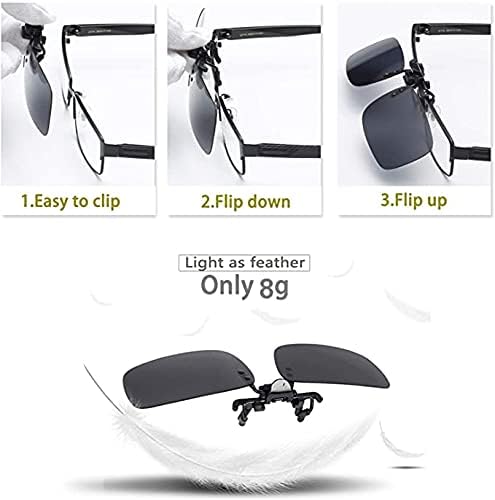 Image of WOLFBEAM Polarized Clip on Sunglasses for Prescription /Myopia Eyeglasses Outdoor /Driving